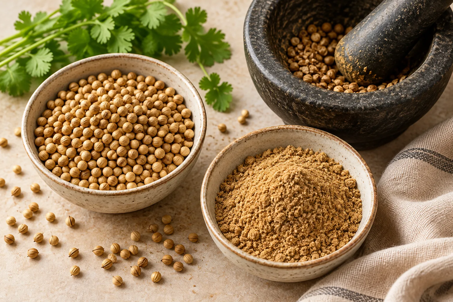 تخم گشنیز درسته یا پودر؟ راهنمای مقدار، زمان افزودن و کاربرد در غذا
